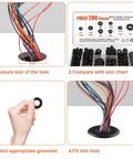Rubber Grommets Kit 280 Piece Assortment For Wiring Automotive Firewall Sheet Metal Hardware Repair; wiring installation process with grommet size chart.