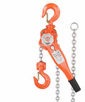 Beefy 1-1/2 Ton Manual Lever Chain Hoist With 10 Ft G80 Galvanized Chain, 3300 Lb Capacity, Double Pawl Safety Brake, 360 Degree Swivel Hook