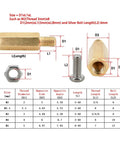 Heavy Duty Brass Hex Standoff Bolt Nut Kit Set For PC Motherboard Racks And Spacers Includes M3 M4 M5 M6 Threaded Pillars 17mm Posts 10 Pieces Perfect For PC Builds And DIY Mounts, size chart