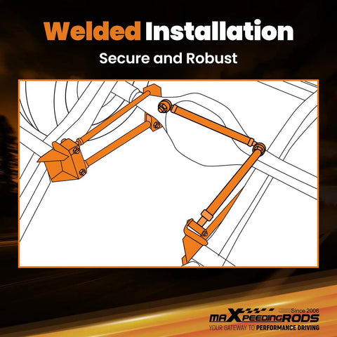 Universal Parallel 4 Link Kit With Adjustable Ends For Suspension Links And Panhard Bar Fits Hot Rods Rat Rods Classic Cars And Air Ride Setups Improves Handling And Ride Height Adjustment. welded installation diagram, steel 4-link suspension with track bar
