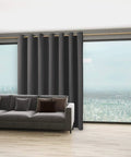 Extra Wide Room Divider Curtain 96X150 Inch For Total Light Blocking And No Sweat Rod Prep With Heavy Duty Metal Grommets, dark grey.