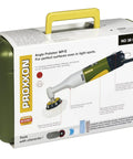 Product package showing Dope Angle Polisher For Tight Spots And Finishing Touches With Variable Speed Control, case and parts displayed