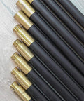 Heavy Duty Drain Cleaning Rods 9 Meters Long With Ten Flexible Interlocking Tubes Rust Proof Brass Couplings showing brass ends.