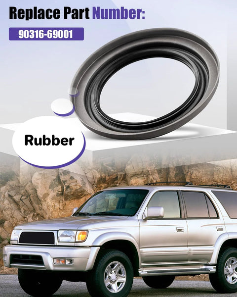 Front Wheel Hub Oil Seal Replacement For Toyota 4Runner Tacoma Tundra Sequoia With 90316 69001 shown with car