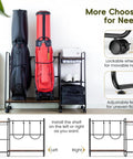 Garage Ready Golf Bag Storage Organizer For Two Bags With Wheels And Stable Feet Large Capacity Golf Gear Rack display