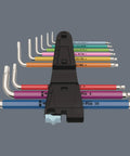 L Key Set 3950/9 Hex Plus Multicolor HF Stainless Steel, 9 Pieces, metric, in case, colorful hex keys with holding function
