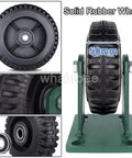 Legit Heavy Duty 6 And 8 Inch Swivel And Fixed Caster Wheels Set Of 4 With Twin Roller Bearings and Locking Brakes for shop carts showing solid rubber wheel detail.
