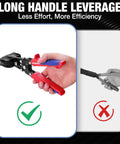 Front view of WORKPRO 3-inch sheet metal bender and hand seamer with red and blue ergonomic handles