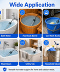 Wide application of Top Shelf 2000W Submersible Tank Water Heater Featuring Sharp Digital Temperature Monitoring for baths, washing, and cleaning.