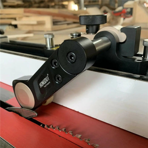 Heavy Duty Table Saw Stock Guides That Nail Perfect Alignment Every Time Pro Shop Jig setting aligned on saw blade for precision cuts