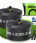 Dual Pack 26x2.125 To 2.40 Inches Bike Inner Tubes With 35mm Schrader Valve Premium Butyl Includes 2 Tire Levers on display