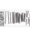 Heavy Duty M6 40 To 80 Millimeters Hex Socket Screws And Nuts Set 49 Pieces with Barrel Nuts in storage box for DIY furniture assembly.