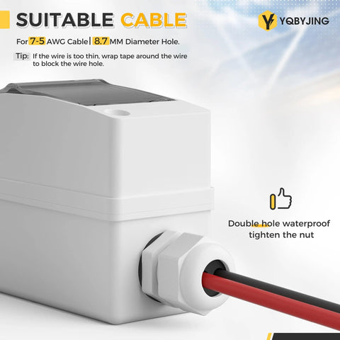 63 Amp Solar Panel Disconnect Switch And Two Pole Circuit Breaker For DC And AC Up To 500V With PV Connector close-up view
