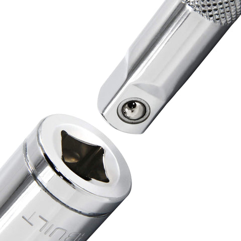 Heavy Duty 11 Piece 1/4 Inch Drive SAE Socket Set With Six Point Chrome Vanadium Heads and Z Drive design detail showing chrome head and drive.