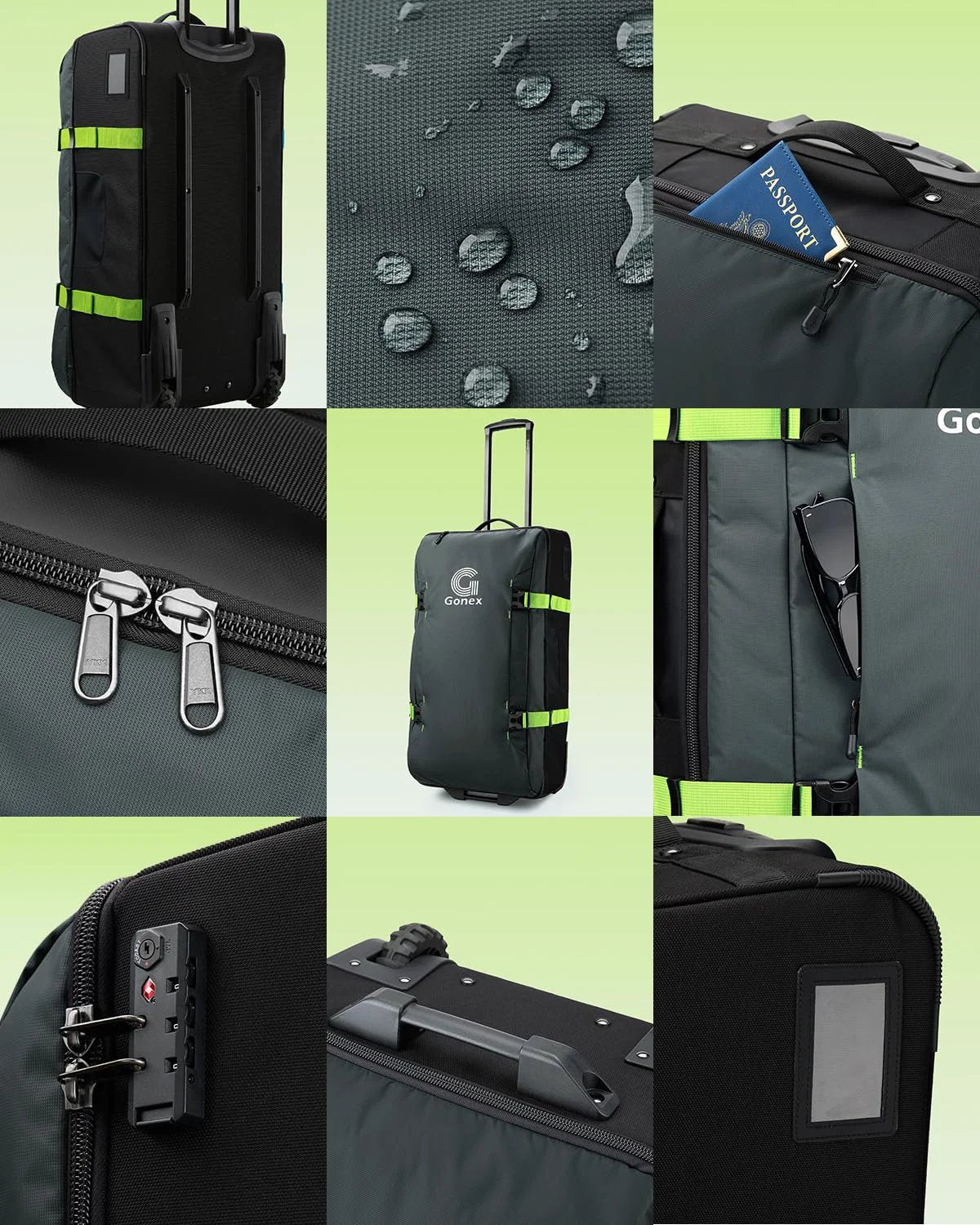 Rugged Rolling Travel Duffle Bag 100L Capacity ✓