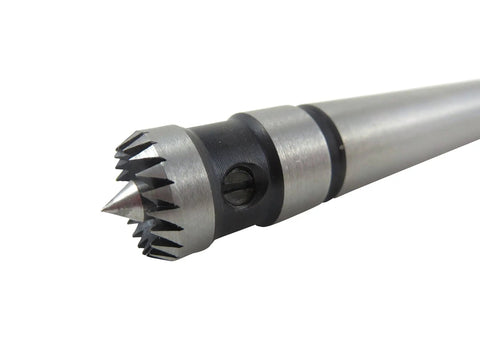 5/8 Inch Diameter Multitooth Drive Center With Spring Loaded Point For Lathe Turning MT2 Morse Taper Self Retracting Drive Tip