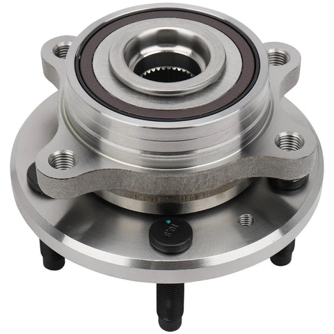Front And Rear Wheel Hub And Bearing Assembly For Ford Edge Flex Taurus Police Interceptor Sedan Lincoln MKS MKT MKX 2WD And AWD Models Pair Bolt On Easy Install Heavy Duty OE Replacement Direct Fit front view