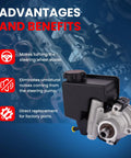 Power Steering Pump For 3.8L V6 Cars Fits Buick Regal 1996 To 2004 Chevy Monte Carlo 1998 To 2003 Oldsmobile Intrigue 1998 To 1999 Pontiac Grand Prix 1997 To 2003 Low Noise Vibration Reduced Smooth Steering with advantages and benefits text in background