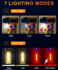 Turbo Charged No Fuss 130000 RPM Electric Air Duster With Light Two Gear Adjustable showing 7 lighting modes.
