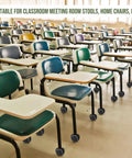 Heavy Duty Precut Tennis Ball Chair Leg Covers 150 Piece Black Bundle Silent Glide Furniture Protectors on classroom chairs.