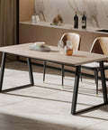 Rock Solid Heavy Duty Square Table Legs Top Shelf Steel Base For Dining Desk And Coffee Table Straight Up Industrial Style Powder Coated Iron Feet For DIY Furniture Workbench Setup in a modern dining setting.