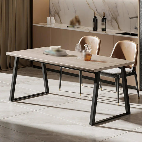 Rock Solid Heavy Duty Square Table Legs Top Shelf Steel Base For Dining Desk And Coffee Table Straight Up Industrial Style Powder Coated Iron Feet For DIY Furniture Workbench Setup in a modern dining setting.