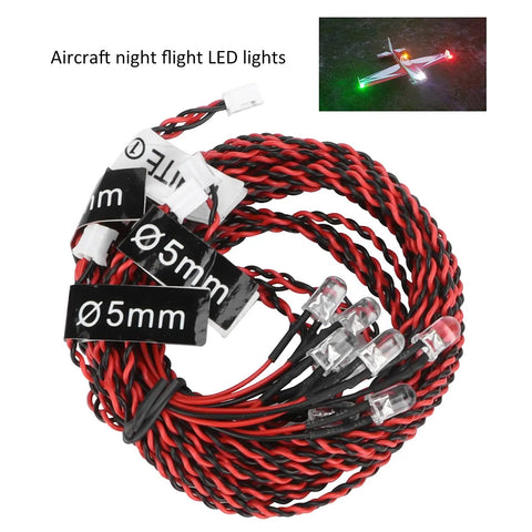 LED Light Kit For RC Airplane Night Flying, Easy Install, Transmitter Channel Controlled Lighting Modes, Wire Coils and LEDs