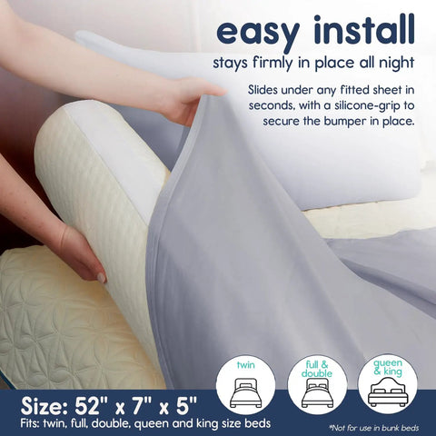 Installing Foam Toddler Bed Rail Bumper 1 Pack for Safer Sleep No Metal Bed Side Guard Kid Friendly Guard Rail for Toddlers and Kids CertiPUR-US Foam for Twin Full Queen King Beds