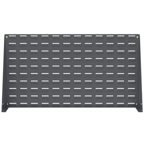 Heavy Duty Steel Louvered Panel Standing Work Bench Storage Rack For Mounting AkroBin Bins And Steel Cabinets, Customizable Garage Organizer, 36 Inch Long By 8 Inch Wide By 20 Inch High, Grey