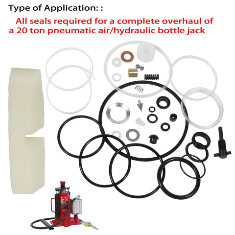 20 Ton Air Hydraulic Bottle Jack Seal Replacement Kit 5302 MRK 35 Piece Set with seals for 20 ton pneumatic jacks