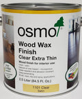Extra Thin Clear Wood Wax Finish 1101 For Exotic Woods And Dark Hardwoods can, 2.5 liter, satin finish, interior use.