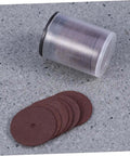 36 Piece Heavy Duty Cutting Discs And Grinding Wheels Set for metal, wood, ceramics with container on stone surface