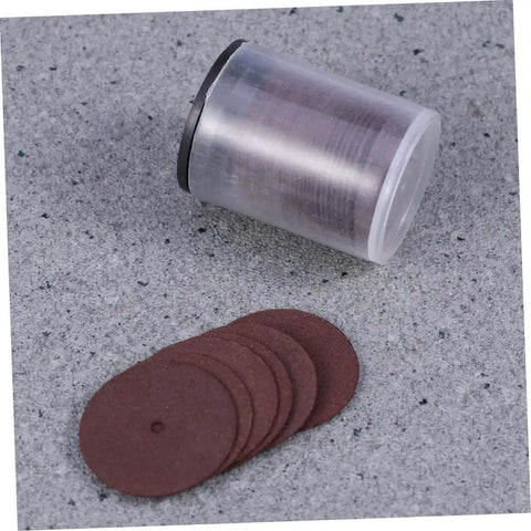36 Piece Heavy Duty Cutting Discs And Grinding Wheels Set for metal, wood, ceramics with container on stone surface
