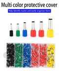 Tube Shaped Insulated Wire Terminal Kit With 16 AWG Ferrule Terminals, Copper Tin Plated Conductors, multicolor ferrule selection