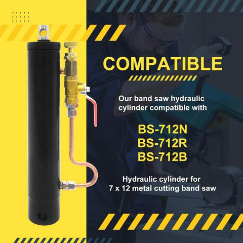 7 X 12 Metal Cutting Band Saw Hydraulic Cylinder With Downfeed Control, Compatible With BS-712N BS-712R BS-712B