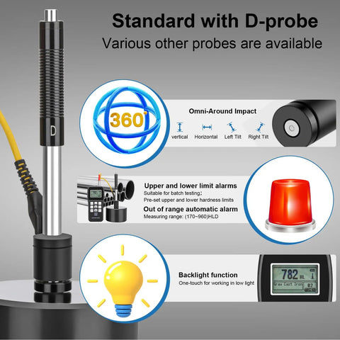 Portable Metal Hardness Tester Kit With Test Block Pen Type Gauge Seven Hardness Scales On The Go Including Richter HL Brinell HB