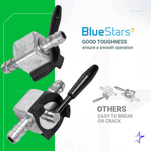 Inline Fuel Shut Off Valve Kit For Lawn Mower One Quarter Inch Fuel Line Heavy Duty Gas Diesel Petcock 180 Degree Ball Valve