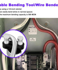 Heavy Duty 500 MCM Wire Bender Tool And Cable Bending Equipment For Electrical Work displayed in electrical panel, showcasing bending capacity.