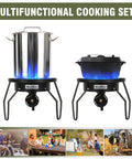 16 Inch Propane Burner Outdoor Stove With Four Foot High Pressure Hose Be The Boss Of Heat 0-20 PSI Adjustable Delivers Up To 200,000 BTU