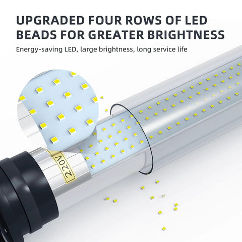 Four rows of LED beads in aluminum tube of Explosion Proof LED Work Light For CNC Machines And Workshops, 110-220V