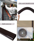 16.5 Foot Paintable PVC Mini Split Line Set Cover Kit For Outdoor AC Units And Heat Pumps, Adjustable 4-Inch Line Cover