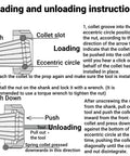 Loading and unloading instructions for ER20 Collet Set 1 to 13mm for CNC Milling Lathe Engraving Router