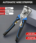 Heavy Duty Auto Wire Stripper And Crimping Tool For 0.2 To 10 Mm2 Wires One Second Stripping With No Core Damage Automatic Opening on black handles