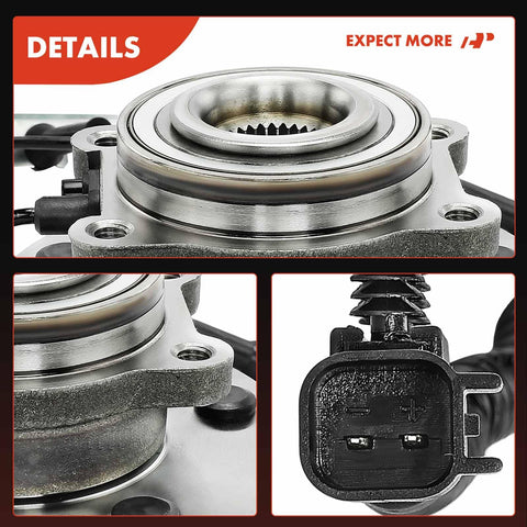 Close-up of 2 Pack Front Wheel Bearing Hub Assembly With ABS For Dodge Grand Caravan 2008 To 2020 Chrysler Town And Country 2008 To 2016
