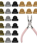 24 Pairs Magnetic Snaps For Purses And Totes, Seamless Closures in Gold, Silver, Gunmetal, Copper with Tweezers