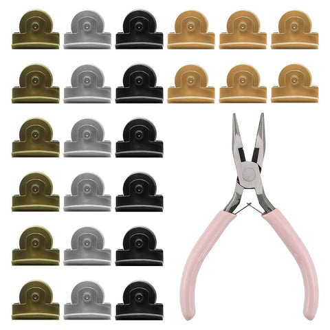 24 Pairs Magnetic Snaps For Purses And Totes, Seamless Closures in Gold, Silver, Gunmetal, Copper with Tweezers