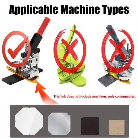 DIY Photo Fridge Magnet Supplies Kit, Square Magnetic Maker Set compatible machine types illustrated