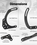 Dimensions of Aluminum SBC Alternator And Power Steering Pump Drive Bracket Kit With Pulley for Chevy V8