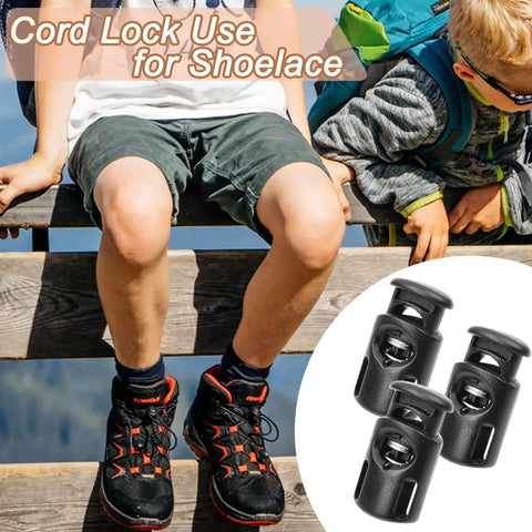 20 Pack Plastic Spring Cord Locks Toggle Stoppers For Paracord Drawstrings And Elastic Laces Perfect For Sweatpants Hats Hoodies Shoes Swim Goggles Replacement Accessories used on shoelaces of kid's shoes