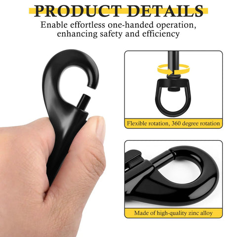 Top Tier Badass Rugged Zinc Alloy Swivel Trigger Snaps 2.67 Inch Single Sided Clips demonstrating one-handed operation.